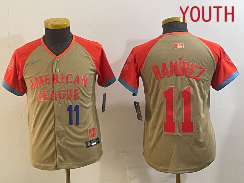 Youth Cleveland Indians #11 Ramirez Orange All star 2024 Nike MLB Jersey style 4->youth mlb jersey->Youth Jersey
